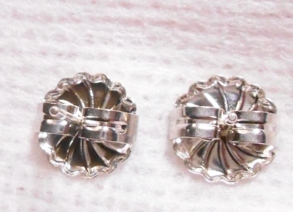 Sterling Silver Ammolite earrings 10x8mm - JWY-08 ピアス　シルバー・+ロジウムメッキ