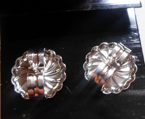 Sterling Silver Ammolite earrings 10x8mm - JWY-07 ピアス　シルバー・+ロジウムメッキ