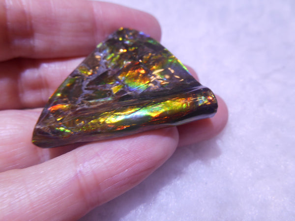 38  x 33  mm  - Natural Edge　Free Form FFN 203  Ammolite ナチュラル　ルース　アンモライト フリーフォーム