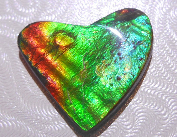 28 x 22 mm - Natural Free Form FFN 87 Ammolite　Heart Shape　ナチュラル　ルース　アンモライト
