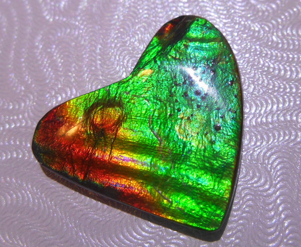 28 x 22 mm - Natural Free Form FFN 87 Ammolite　Heart Shape　ナチュラル　ルース　アンモライト