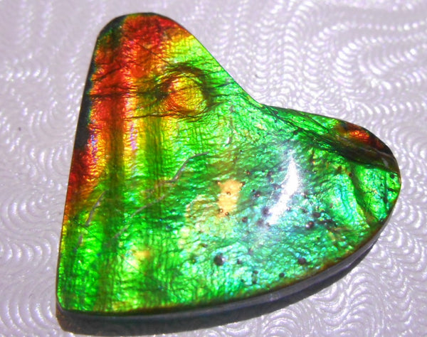 28 x 22 mm - Natural Free Form FFN 87 Ammolite　Heart Shape　ナチュラル　ルース　アンモライト