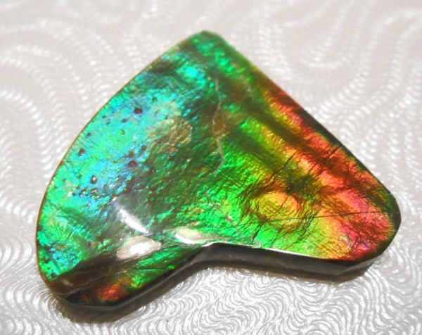 28 x 22 mm - Natural Free Form FFN 87 Ammolite　Heart Shape　ナチュラル　ルース　アンモライト