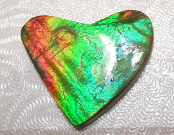 28 x 22 mm - Natural Free Form FFN 87 Ammolite　Heart Shape　ナチュラル　ルース　アンモライト
