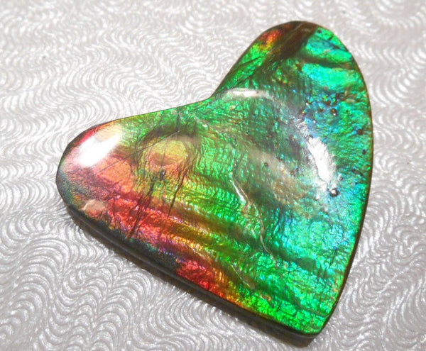 28 x 22 mm - Natural Free Form FFN 87 Ammolite　Heart Shape　ナチュラル　ルース　アンモライト