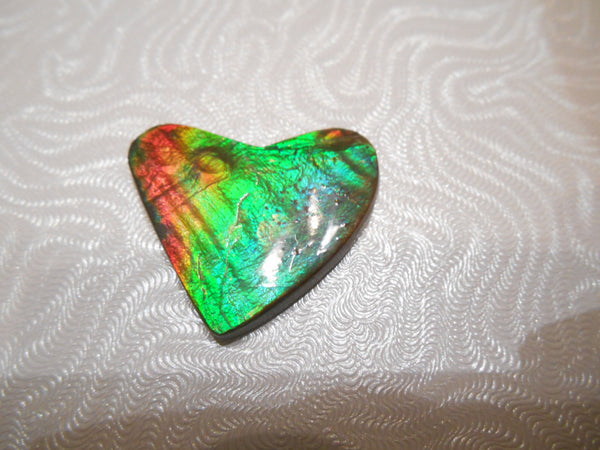 28 x 22 mm - Natural Free Form FFN 87 Ammolite　Heart Shape　ナチュラル　ルース　アンモライト
