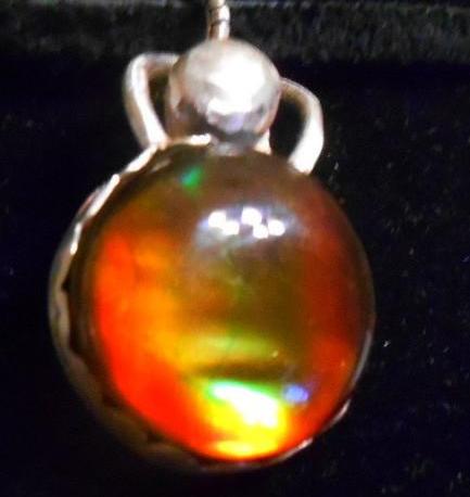 Ammolite Pendant top Sterling Silver- JWY-06 Quartz Capped.　アンモライト シルバー ペンダントトップ