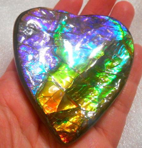 75 x 65 x 16 mm - Collector Stone - CS-61 AAA Natural Rainbow Heart Shape　ナチュラル AAA ハート形 コレクターディスプレイピース