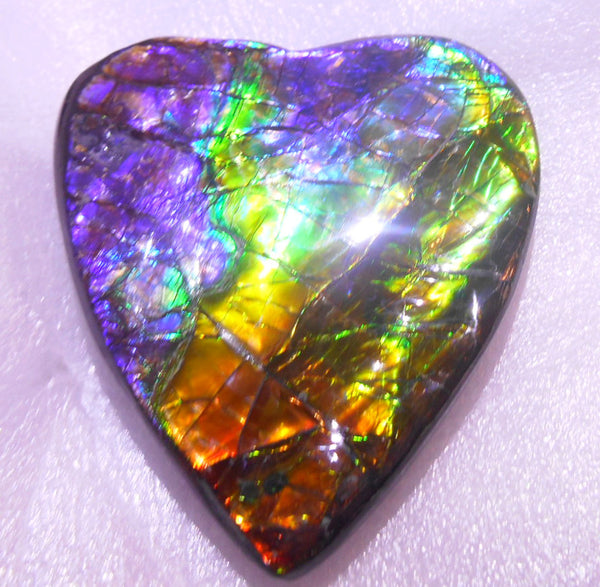 75 x 65 x 16 mm - Collector Stone - CS-61 AAA Natural Rainbow Heart Shape　ナチュラル AAA ハート形 コレクターディスプレイピース