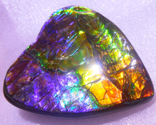 75 x 65 x 16 mm - Collector Stone - CS-61 AAA Natural Rainbow Heart Shape　ナチュラル AAA ハート形 コレクターディスプレイピース