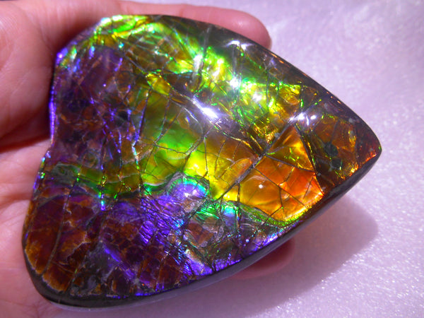 75 x 65 x 16 mm - Collector Stone - CS-61 AAA Natural Rainbow Heart Shape　ナチュラル AAA ハート形 コレクターディスプレイピース