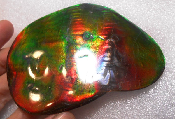 Make An Offer! 交渉あり☆Double-Sided HUGE Imperial Premium Rare Gorgeous Colors COLLECTOR STONE  91.5 x 62 mm　Natural Ammolite - Feng Shui CS-107 ダブル 超大型両面 ナチュラル　コレクション　ディスプレイピース