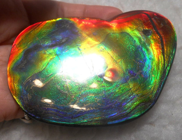 Make An Offer! 交渉あり☆Double-Sided HUGE Imperial Premium Rare Gorgeous Colors COLLECTOR STONE  91.5 x 62 mm　Natural Ammolite - Feng Shui CS-107 ダブル 超大型両面 ナチュラル　コレクション　ディスプレイピース