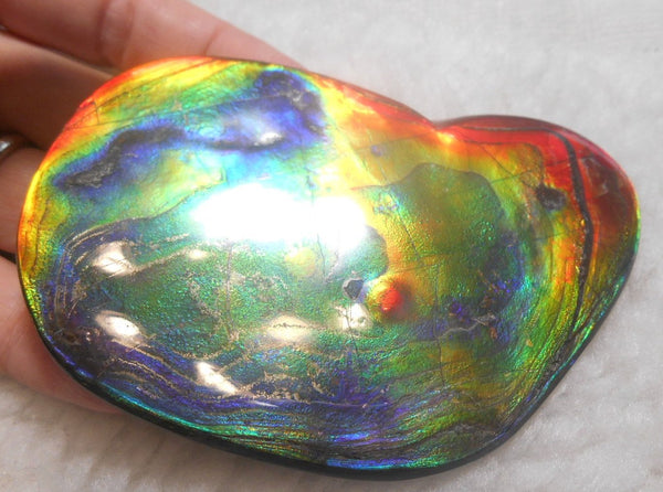 Make An Offer! 交渉あり☆Double-Sided HUGE Imperial Premium Rare Gorgeous Colors COLLECTOR STONE  91.5 x 62 mm　Natural Ammolite - Feng Shui CS-107 ダブル 超大型両面 ナチュラル　コレクション　ディスプレイピース