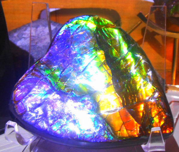 75 x 65 x 16 mm - Collector Stone - CS-61 AAA Natural Rainbow Heart Shape　ナチュラル AAA ハート形 コレクターディスプレイピース