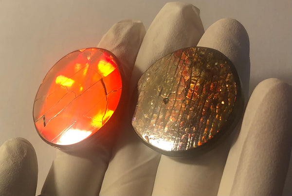 Round shaped Ammolite stones NATURAL Hand POLISHED Gemstone 30mm