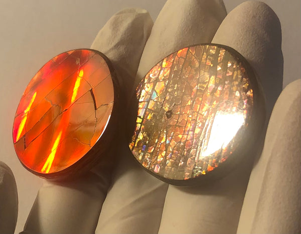 Round shaped Ammolite stones NATURAL Hand POLISHED Gemstone 30mm
