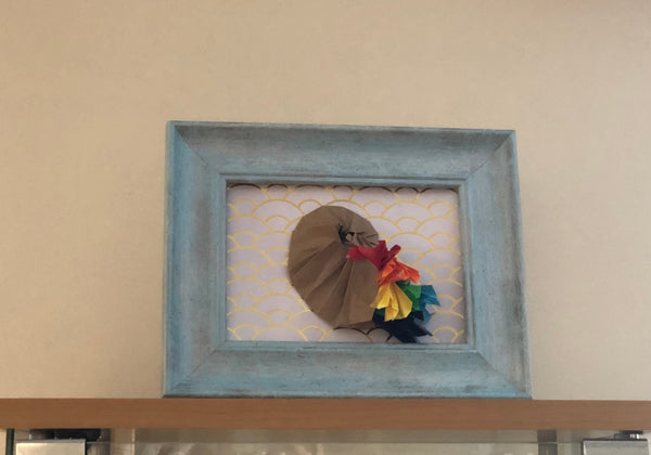 Origami Art  Rainbow Ammolite Ammonite,Wall Art,Home decor,3D wall art,