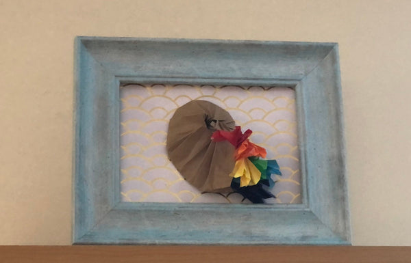 Origami Art  Rainbow Ammolite Ammonite,Wall Art,Home decor,3D wall art,