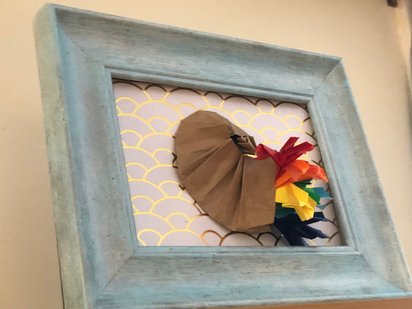 Origami Art  Rainbow Ammolite Ammonite,Wall Art,Home decor,3D wall art,