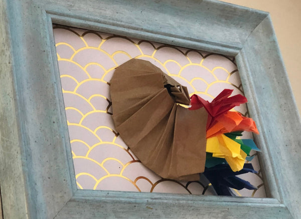 Origami Art  Rainbow Ammolite Ammonite,Wall Art,Home decor,3D wall art,