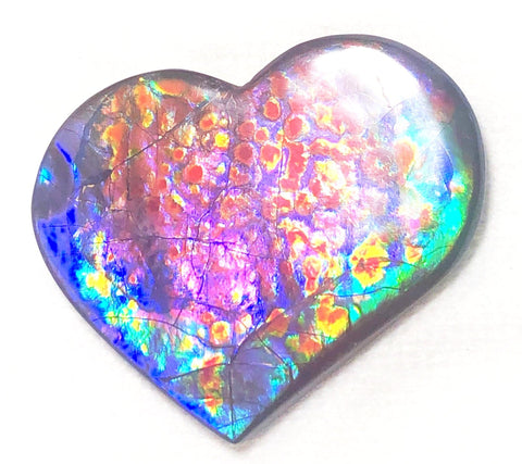 55 x 45 mm  Premium Grade Large Heart Shaped Natural Freeform $1200  or Make an offer! . FFNT 116 Ammolite  Free Shipping! ナチュラル　ルース　アンモライト 値下げ交渉！