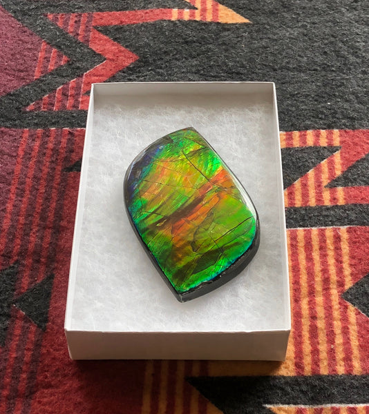 Super Flash  XL! 95x59x10 mm  TOP Grade Natural  Free Form . FFNT 133  Ammolite  Free Shipping! ナチュラル　ルース　アンモライト 送料無料！
