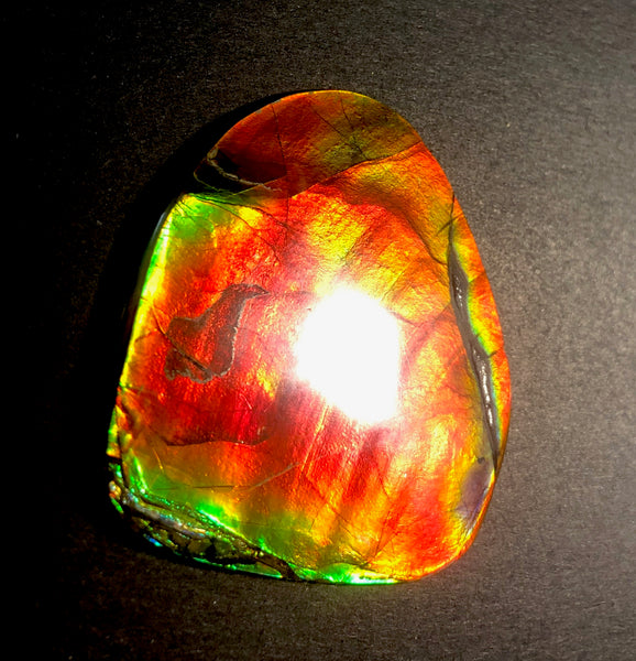 63 x 54  mm  - IMP-68 RARE  Natural Ammolite Double-Sided Rainbow Imperial! FREE SHIPPING! 両面iインペリアル！レアルース アンモライト