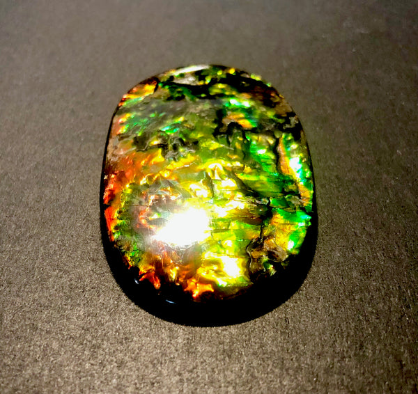 FFN-361-2 Ammolite Natural Polished Gemstone Suture gem 65 x40x5㎜ XL ナチュラルストーン縫合線ジェム
