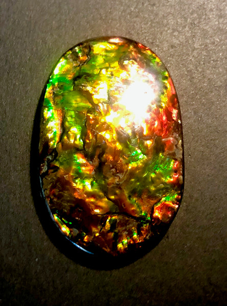 FFN-361-2 Ammolite Natural Polished Gemstone Suture gem 65 x40x5㎜ XL ナチュラルストーン縫合線ジェム