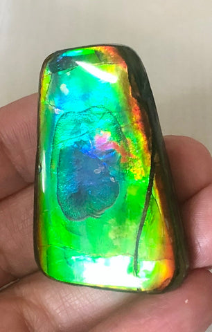 42 x 28  mm  - IMP-71 RARE  Natural Ammolite Double-Sided Rainbow Beauty! 両面！ナチュラル レアルース アンモライト