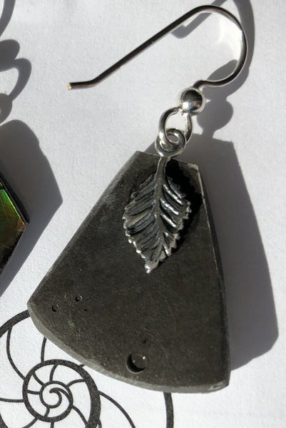 Copy of Sterling Silver Ammolite earrings  - JWY-12 ピアス　シルバー