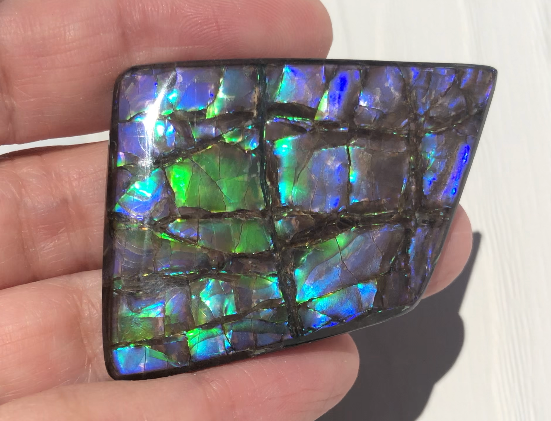 Large Beauty  56x37 mm  High Grade Natural  Free Form . FFNT 144 Ammolite  ナチュラル　ルース　アンモライト
