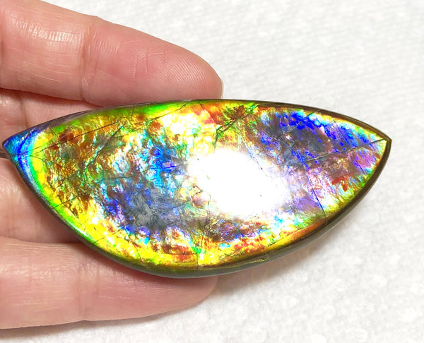 68 x 31x 6.5 mm RARE Pink with gorgeous colors! Natural  Free Form . FFNT 123 Super bright  ナチュラル　ルース　アンモライト フリーフォーム Free shipping