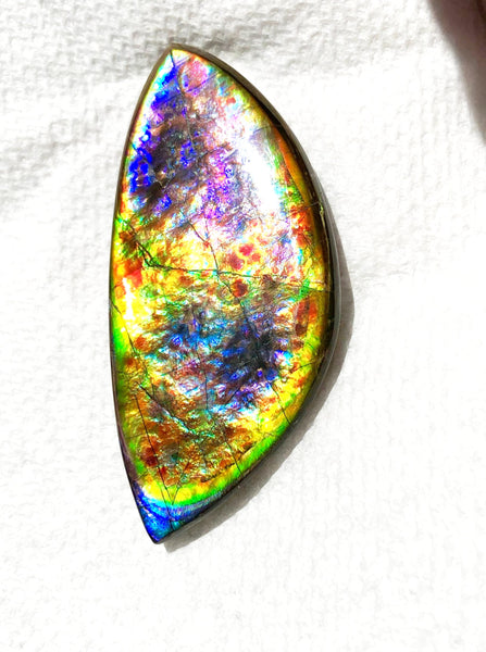 68 x 31x 6.5 mm RARE Pink with gorgeous colors! Natural  Free Form . FFNT 123 Super bright  ナチュラル　ルース　アンモライト フリーフォーム Free shipping