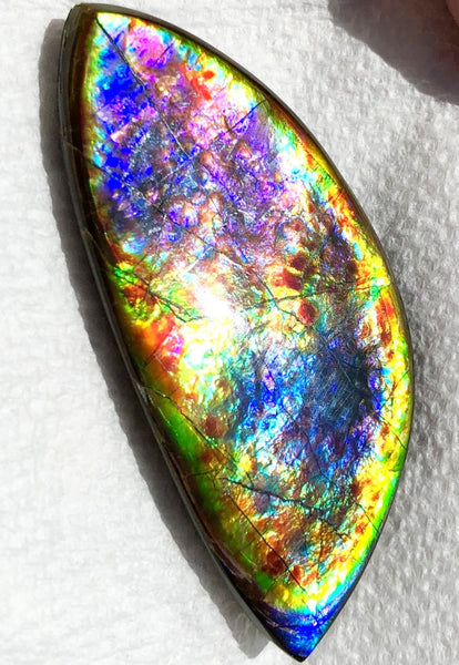 68 x 31x 6.5 mm RARE Pink with gorgeous colors! Natural  Free Form . FFNT 123 Super bright  ナチュラル　ルース　アンモライト フリーフォーム Free shipping