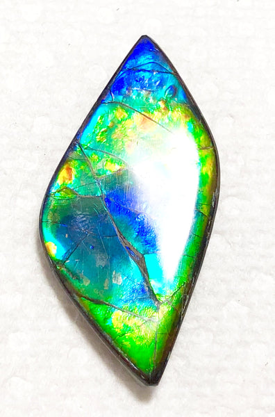 47 x 22x 5 mm  Natural  Free Form . FFNT 127 Super blue with floral pattern! Ammolite  ナチュラル　ルース　アンモライト フリーフォーム