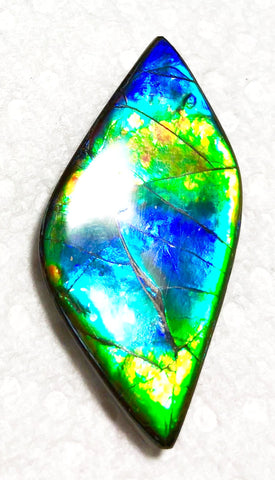 47 x 22x 5 mm  Natural  Free Form . FFNT 127 Super blue with floral pattern! Ammolite  ナチュラル　ルース　アンモライト フリーフォーム