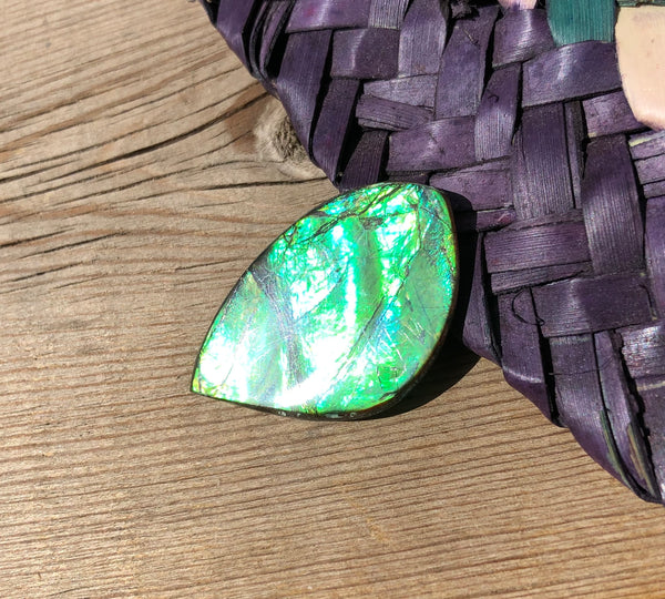 28 x 18  mm  - IMP-63-1 Natural Ammolite Double-Sided Imperial!　両面　ブライトカラー！レアルース　アンモライト