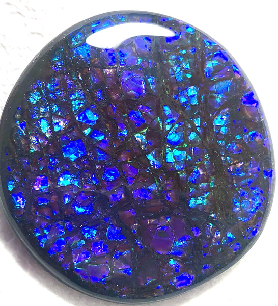 52x 51 x 7 mm Coated Free Form Dragonskin - FFC81   - アンモライト　ルース　