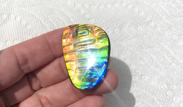 TOP grade 35x24 mm Old Gold Coin Pattern! Super Rare! Pattern Natural  Free Form . FFNT 147 Ammolite  ナチュラル　ルース　アンモライト
