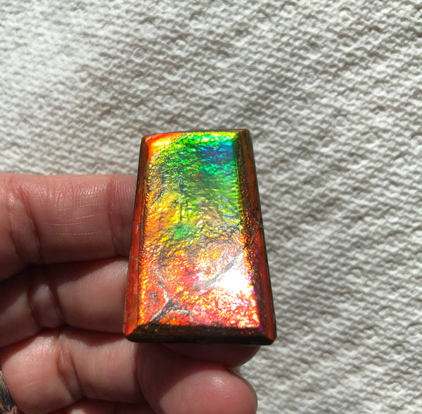 41 x22.5x3.8㎜  - IMP-73 RARE  Natural Ammolite Double-Sided Rainbow Beauty! 両面！ナチュラル レアルース アンモライト