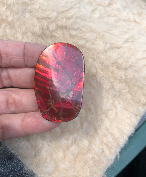 46 x 29  mm  - IMP-67 RARE  Natural Ammolite Double-Sided Rainbow Imperial! 両面iインペリアル！レアルース アンモライト