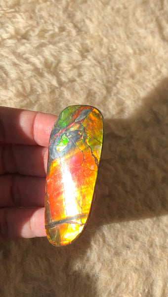 62 x 25  mm  - IMP-69 RARE  Natural Ammolite Double-Sided Rainbow Imperial! 両面iインペリアル！レアルース アンモライト
