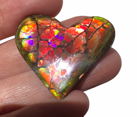 Heart shapedl  Free Form . Hand Polished, FFN 381 ナチュラル　ルース　アンモライト フリーフォーム