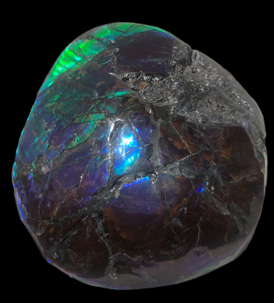 4.33" HIGH Grade Double-Sided Handheld Gem Specimen, Natural Freeform  CS-228 * Ammolite  Free Shipping! ナチュラル　ルース　アンモライトFREE SHIPPING!