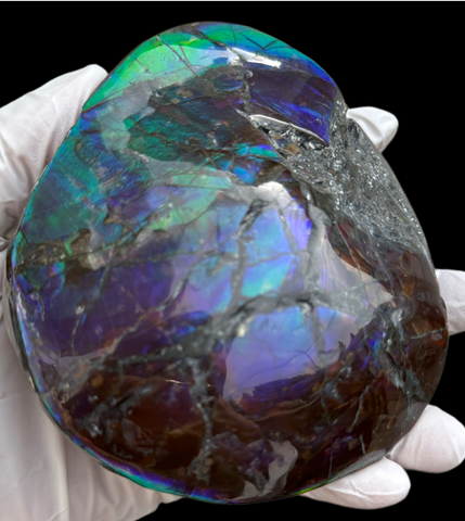 4.33" HIGH Grade Double-Sided Handheld Gem Specimen, Natural Freeform  CS-228 * Ammolite  Free Shipping! ナチュラル　ルース　アンモライトFREE SHIPPING!