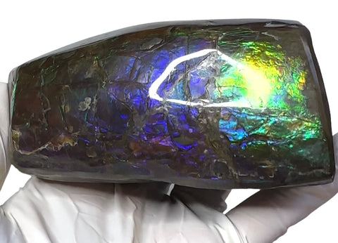 4.17" HIGH Grade Double-Sided Handheld Gem Specimen, Natural Hand Polished CS-233* Ammolite  Free Shipping! ナチュラルポーリッシュ　アンモライトFREE SHIPPING!