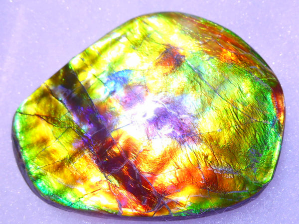 61 x 50  mm  - Natural Collector Stone - CS-66 Bear Claw Rarest Colors Lavender Pink and Gold ナチュラル  コレクターディスプレイピース